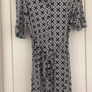 Geometric Black and White Dress